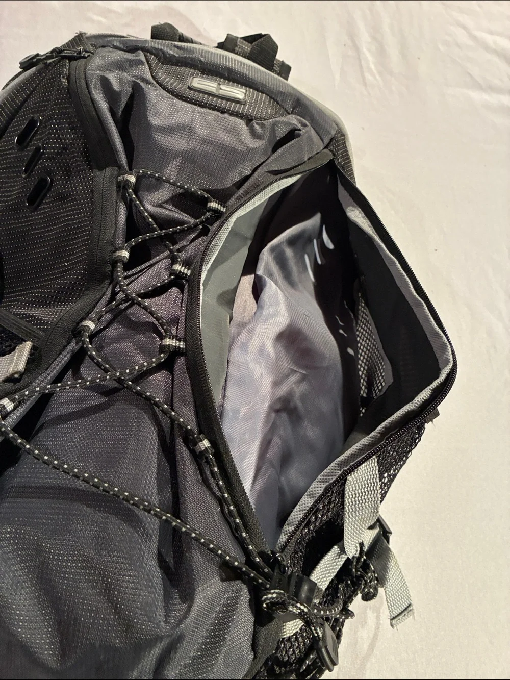 Men's Black Outdoor Daypack Backpack with Front Bungee